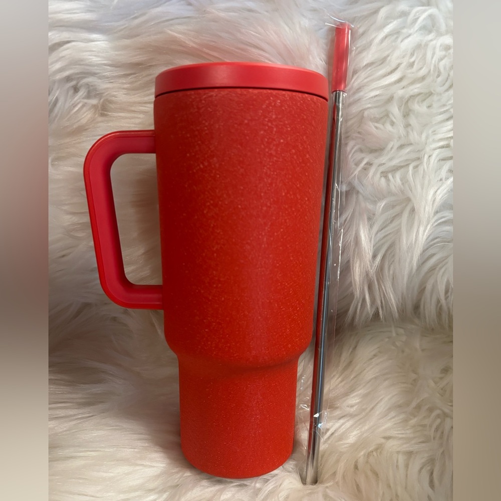 Meoky Red 40 Oz Spillproof Tumbler with Straw